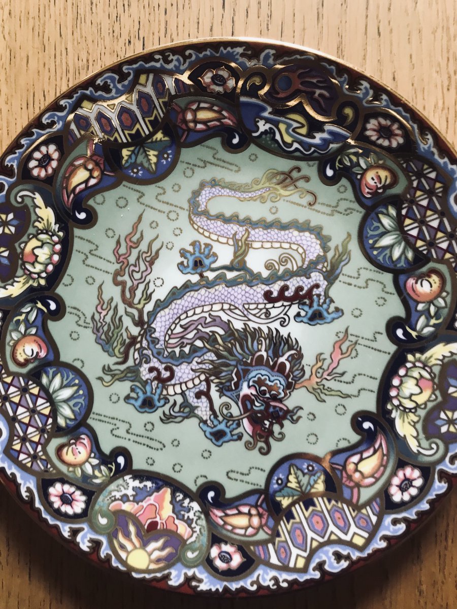 LinziLouise3's tweet photo. The Black dragon, the white dragon, The red dragon. The Azure Dragon. Fine bone China plates Imperial dragons collection limited edition. https://t.co/sFCt0N1ky1