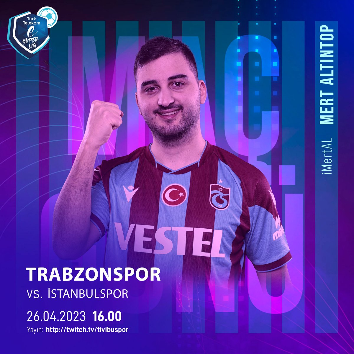 tsespor's tweet photo. MAÇ GÜNÜ 🔴🔵
🆚 İstanbulspor
🗓26.04.2023 Çarşamba
⏰ 16:00
🏟 @esuperligresmi
📲 #TSvIST
🎮 Mert "iMertAL" Altıntop https://t.co/pHEeOkxOdu