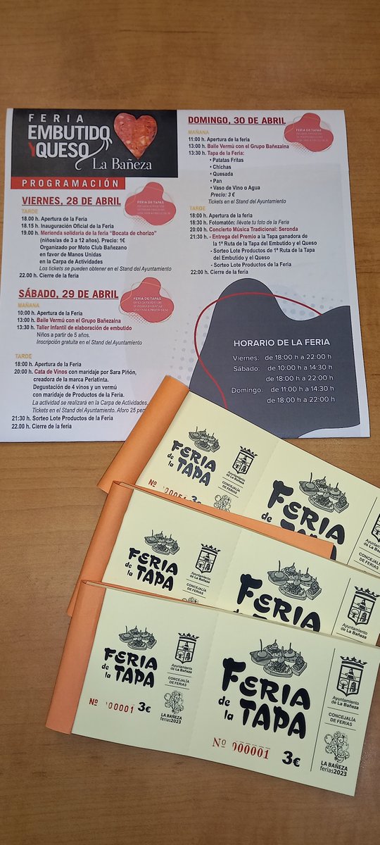 Ya tenemos los tickets a la venta en la Oficina de Turismo (de 10 a 14h).