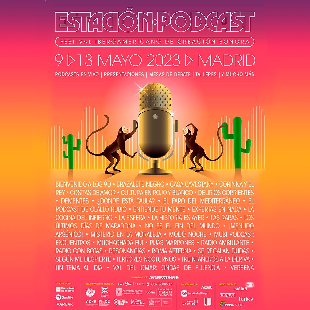 🎙🎧Nos unimos a la presentación del Festival Iberoamericano de Creación Sonora “Estación Podcast”. Contará con la participación de Benito Taibo, escritor, divulgador de la historia y director general de Radio UNAM y México como país invitado. @PodcastEstacion #10añosUNAMEspaña