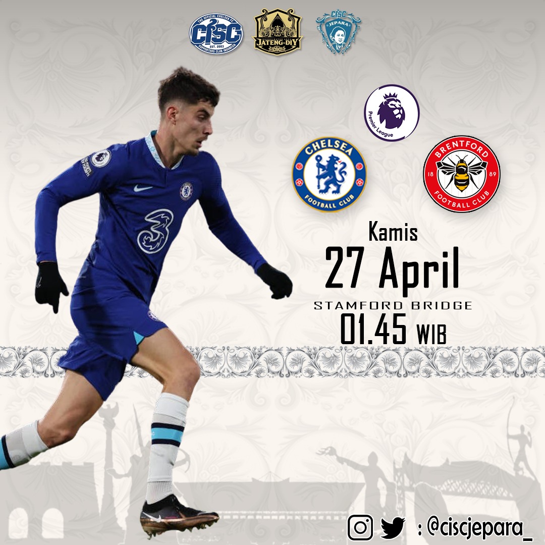 Premier League

⚽ Chelsea vs Brendford
📌 Kamis, 27 April 2023
🕦 K.O 01:45 WIB
🏟 Stamford Bridge

#thisiscisc #chelseaindo #ciscjtgdiy #ciscjepara #chelsea #jepara #premierleague #ligainggris