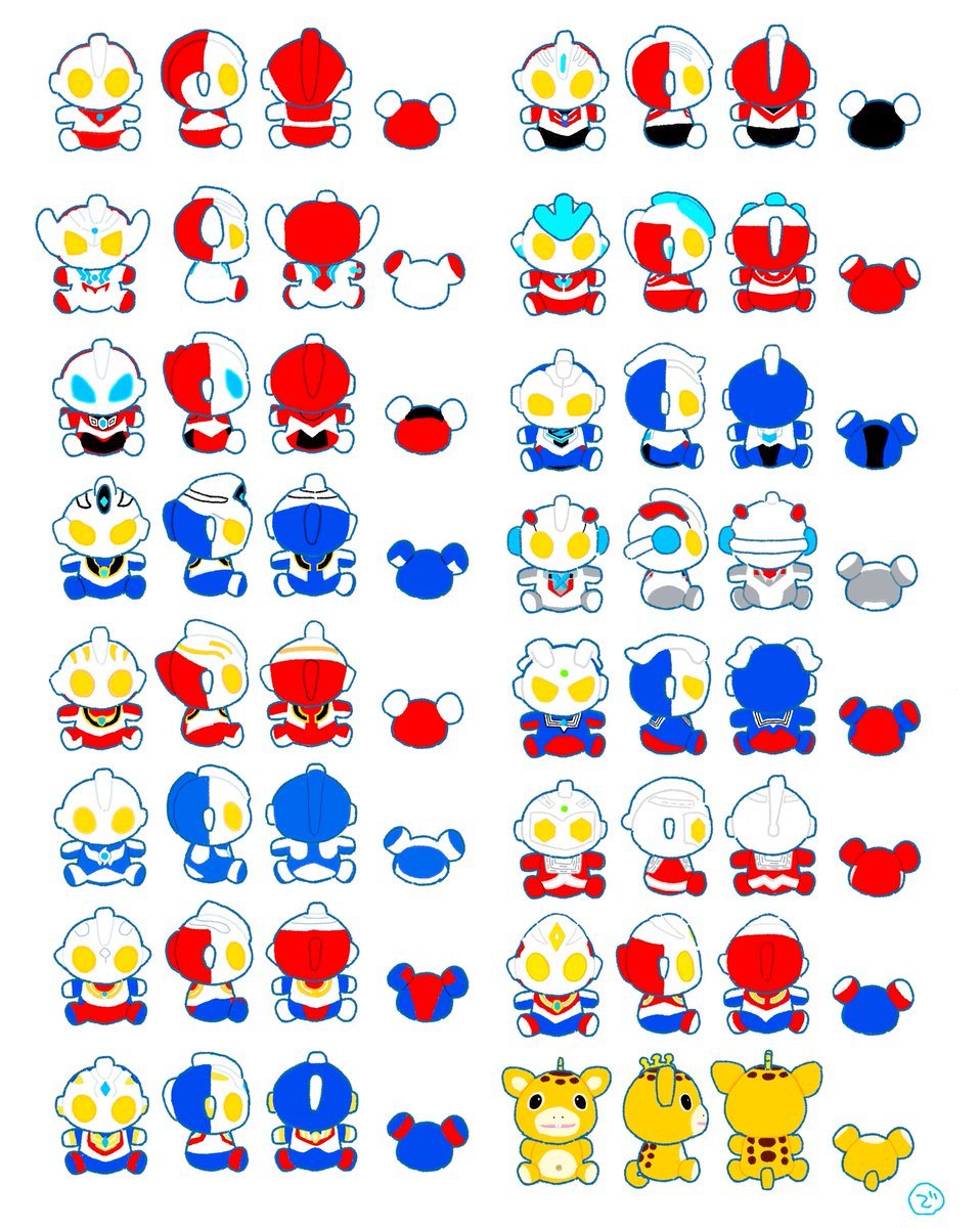 den_imagination's tweet photo. ふわふわ三面図（暫定版）
〜とりあえず弊宅にいるふわたちVer.〜 https://t.co/d1NCzz5Ghg