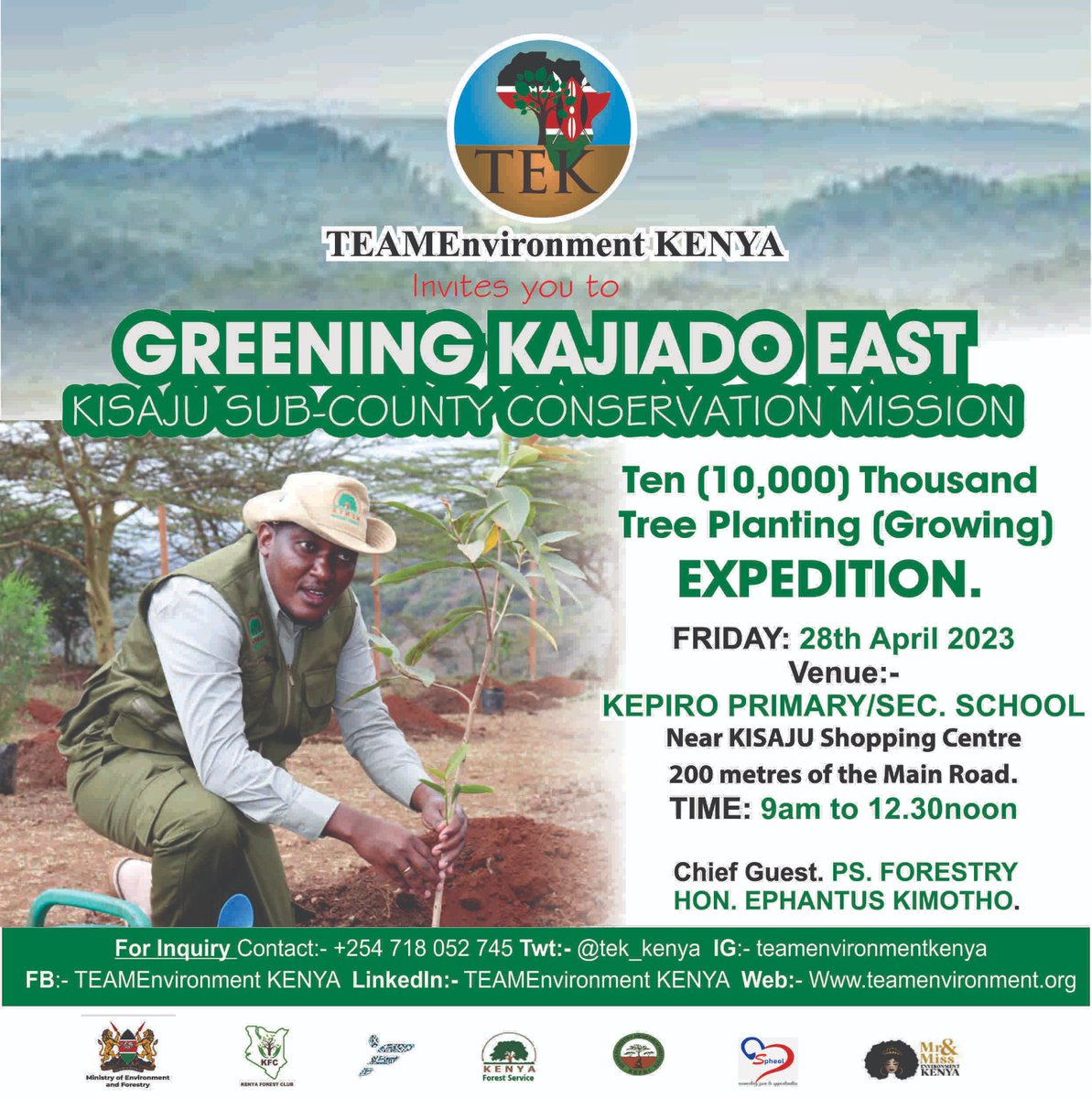 tek_kenya's tweet photo. Here is an opportunity to WALK THE TALK by doing something in this great season of RAIN...
Under our Various Initiatives.
@AbsaKenya
@Environment_Ke
@HonTuya
#PSHomeComing
#Trees4Birthday
#ChildrenWithNature
#Trees4PEACE https://t.co/UGOtI1ncg2