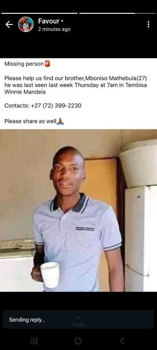 TintswaloNyath3's tweet photo. Kindly help us find my brother 
@AdvoBarryRoux @ChrisExcel102 @destinyzee @ https://t.co/3XAVrtkyDh