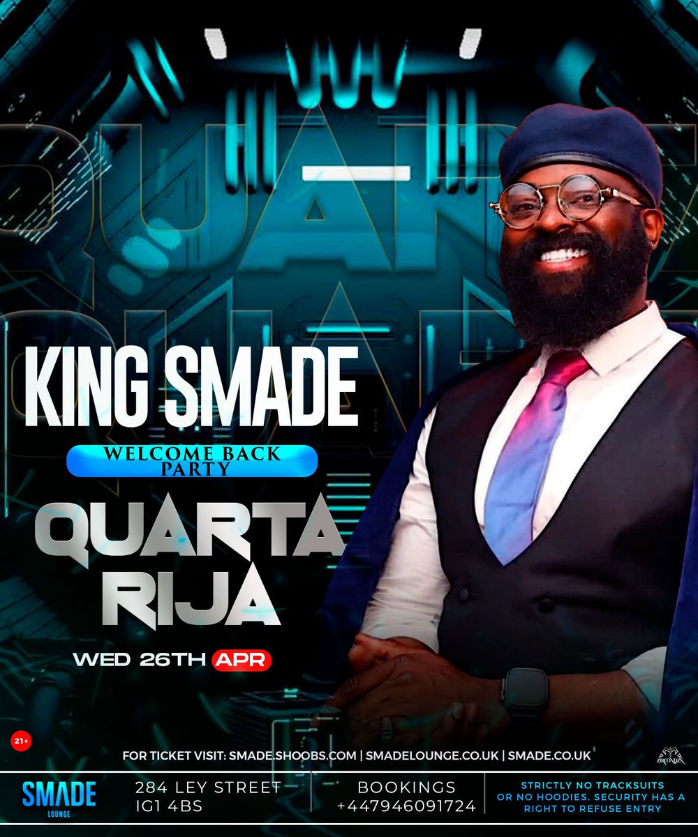 smadelounge's tweet photo. They want to Party letโs give them ๐๐ฅฐ๐ฅณItโs time to celebrate ๐ Join us Tonight for KING SMADE welcome Back Party #SMADELOUNGE ๐๐ฅณ
Reservations: SMADE. https://t.co/XTZ7TUZtHl
@iamSMADE @Smadeevents #smadeevents @smadelounge https://t.co/hG0MSUfyJ3