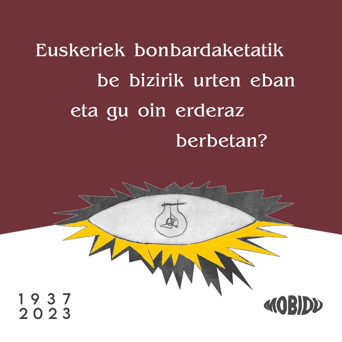 mobidu3's tweet photo. 🗣 Euskeriek memorixe deko eta ezteu ahaztuten gure herrixen paseu zan sarraskixe oin 86 urte. 

Halan da be, bonban artetik bizirik urten zan eta gu gara oin defendatzie toketan jakunak. 
Erderagaz ibilko gara?

1937-2023 https://t.co/9qE2KxfCvR