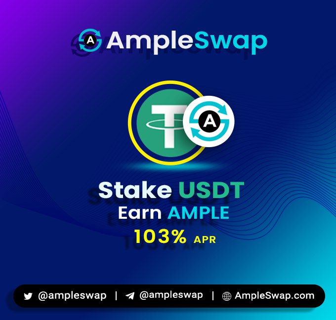 AmpleSwapinfo's tweet photo. It will worth nothing by just keeping in your wallet but it will worth value when you will stake your $USDT on @ampleswap pool . Staking will let you earn high APRs , ample tokens that too without any locking period 😉 https://t.co/sLUG1H4XbW
