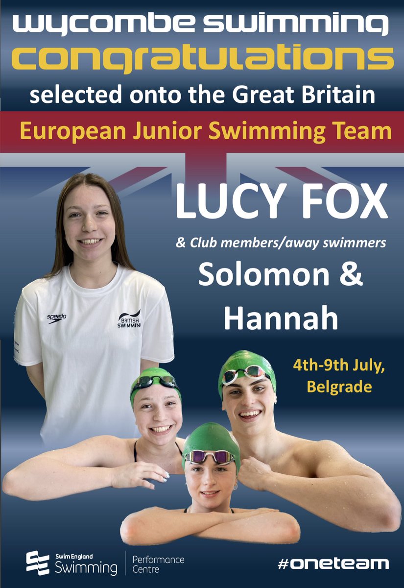 Wycombe_Swim's tweet image. Massive congratulations to Lucy Fox and our two holiday swimmers Solomon &amp;amp; Hannah on their selection onto the GB 🇬🇧 @britishswimming European Junior Squad!  … we’re all really proud of you!! 

#WDSC #oneteam