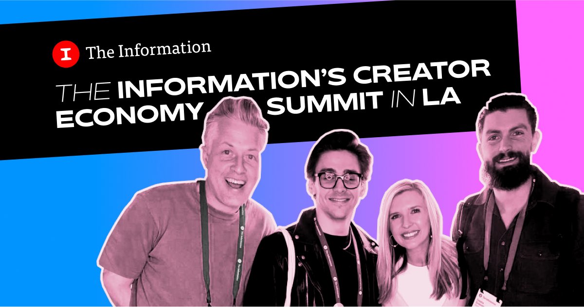 Excited to attend @theinformation  Creator Economy Summit! It was a pleasure to learn insights on a range of topics from social media trends to AI and meet the industry leaders. Congrats and thanks to @kyurieff and The Information team #CreatorSummit