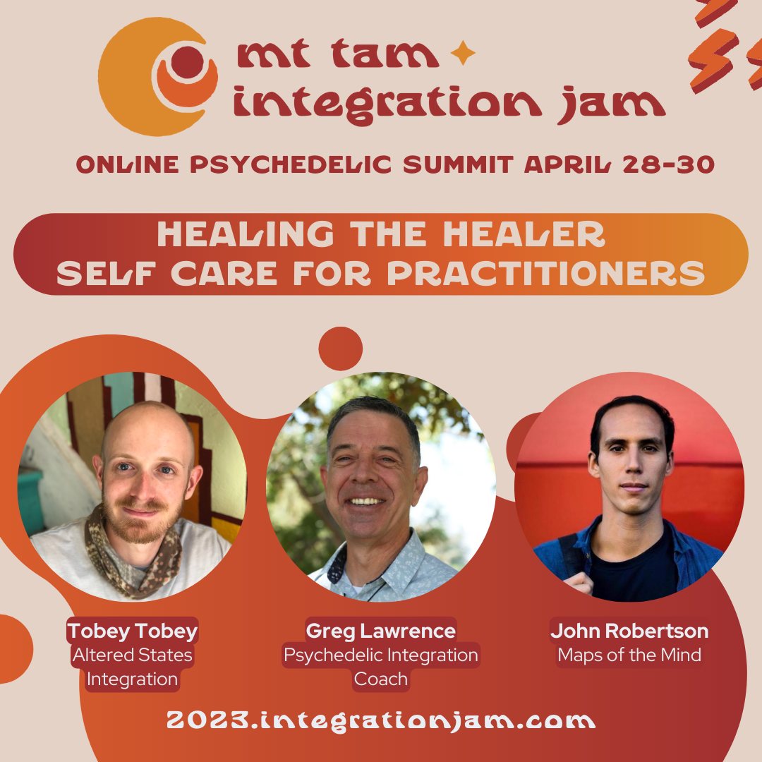 John Robertson (@mapsofthemind) on Twitter photo Looking forward to talking self-care on Saturday at <a href="/tamintegration/">Mt. Tam Psychedelic Integration</a>'s jam in a stellar lineup.
Should be an excellent weekend for both the psychedelically enthusiastic and curious!
Come join and get 10% off with code: MOTM ✨
2023.integrationjam.com Looking forward to talking self-care on Saturday at <a href="/tamintegration/">Mt. Tam Psychedelic Integration</a>'s jam in a stellar lineup.
Should be an excellent weekend for both the psychedelically enthusiastic and curious!
Come join and get 10% off with code: MOTM ✨
2023.integrationjam.com