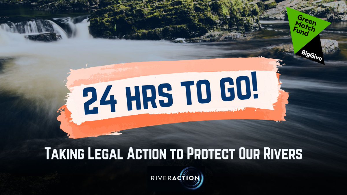 🧵Now we have reached our target, any donations moving forward will not be doubled, but please don't let that put you off. 

We still have 24hrs left of the #GreenMatchFund, and every donation will help us take legal action to #rescuebritainsrivers💪 👉 bit.ly/GMFdonate
