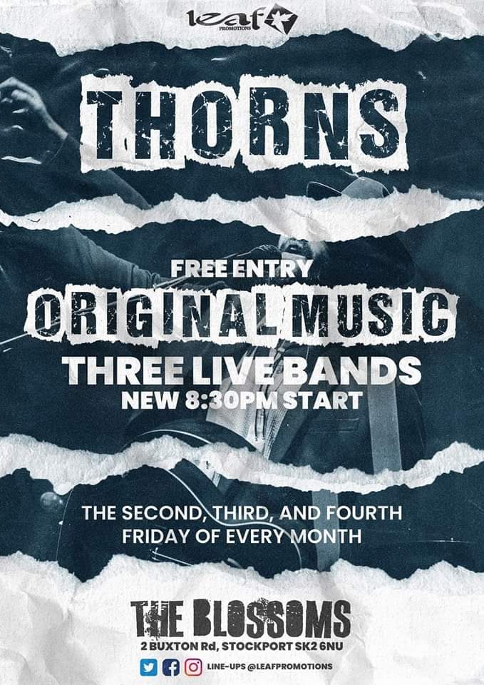 I'll be heading to #TheBlossoms in #Stockport with @leafpromotions #ThisFriday supporting @thisdevastatedfan for their ONE NIGHT ONLY show alongside @adelaidetaylormusic It's free entry and it's going to be a busy one so get down early! See You There! Much Love 👊😎🎶