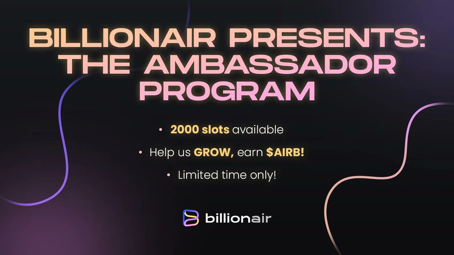 BillionAir on Twitter "🚨 REMINDER 🚨 Have you joined our Ambassador