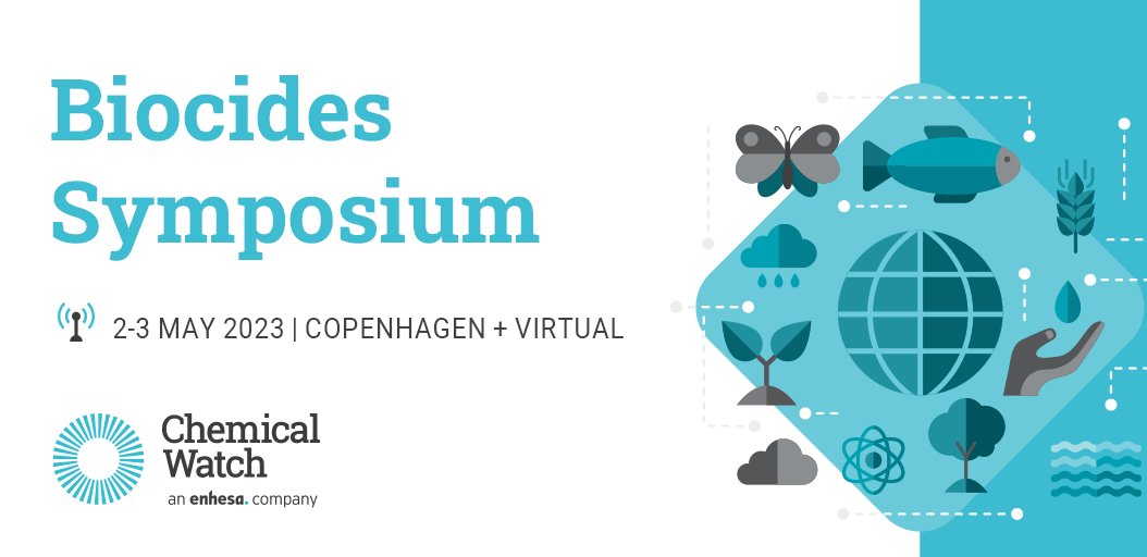 chemicalwatch's tweet photo. Don’t miss our Biocides Symposium next month! Taking place in the beautiful city of Copenhagen, Denmark (and virtually) on 2–3 May, the event will provide the latest updates on European biocidal regulations straight from the experts. Book here: https://t.co/FcM4a0nAMj https://t.co/oFbPdRMjI5