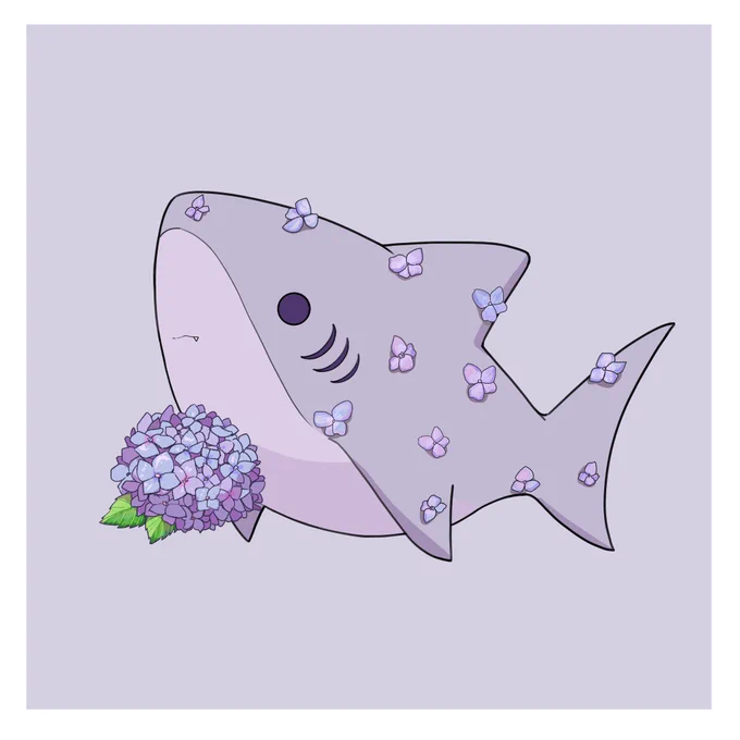 サメと花 