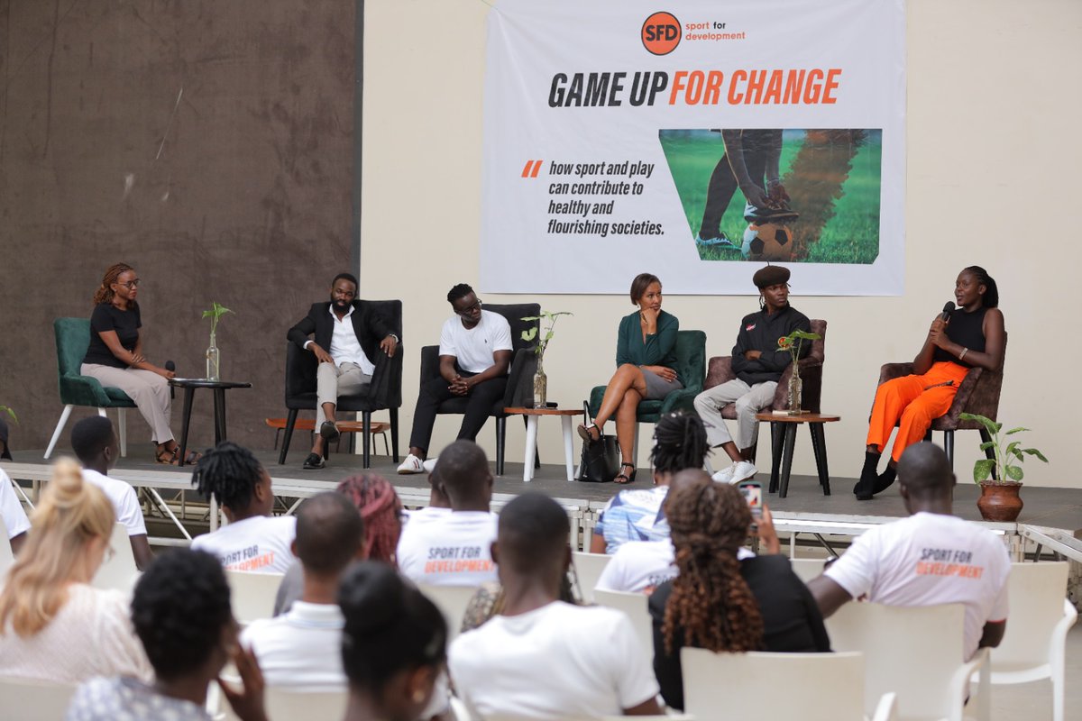 tbf_ug's tweet photo. Gloria Nanfuka (@gloswaan) of @thebrandfactory engaging the Panelists on the invaluable role of sports in boosting both business performance and the mental well-being of employees.
#GameUpForChange
#SFDWeek https://t.co/4qtEIxvlUo