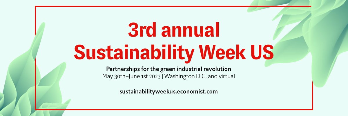 We are excited to partner with Economist Impact for the 3rd annual Sustainability Week US event on May 30th – June 1st 2023.

15% Discount for CEC Members, discount code: CircularE/MP15

Find out more: bitly.ws/Dugd
#EconSustainability
