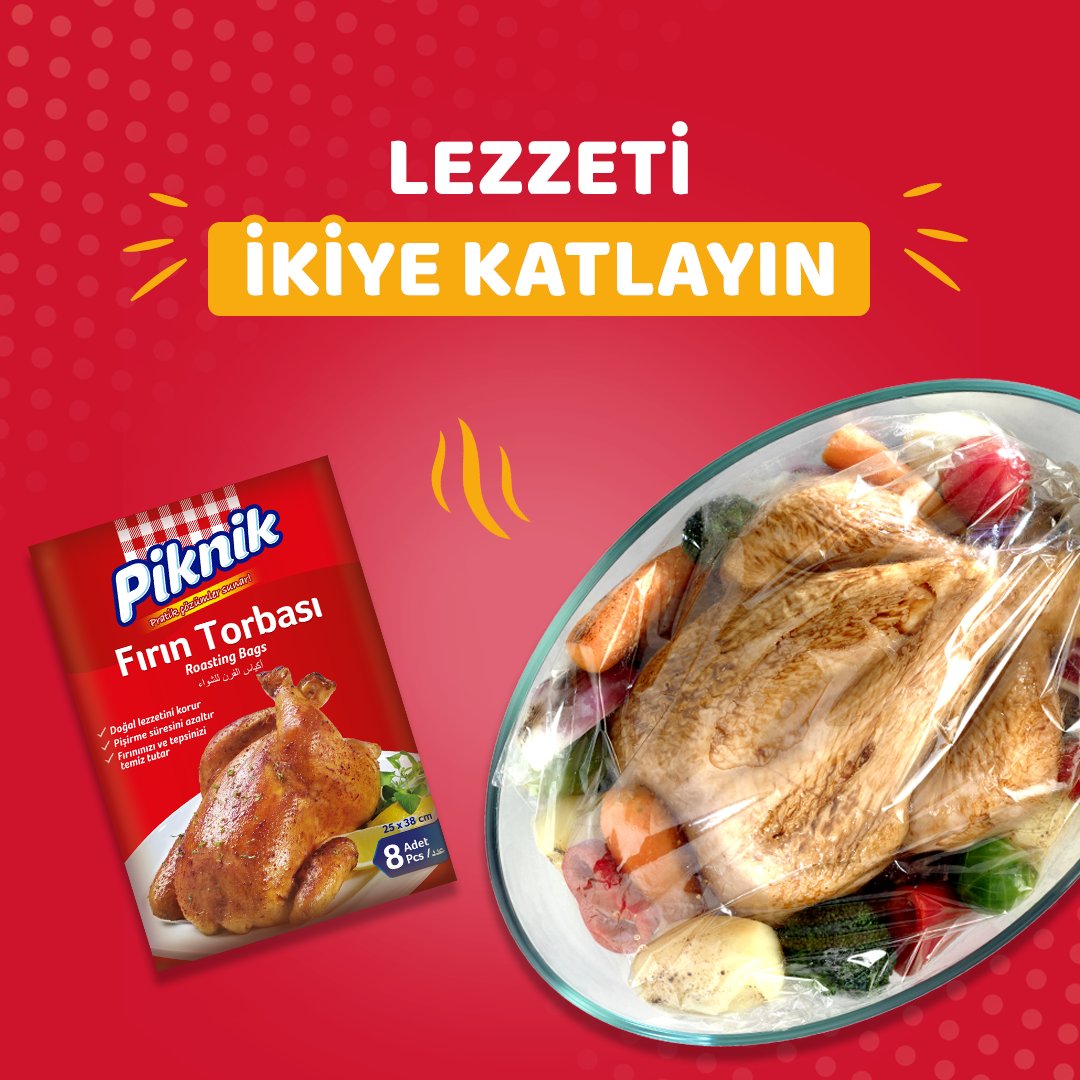 Piknik Fırın Torbası ile fırın yemeklerinizin lezzetini ikiye katlayın.
Fırın torbasında pişen yiyecekler buhar etkisiyle baharatı ve sosları daha çok emer ve ekstra yağ gerektirmez.

#Piknik #PratikÇözümlerSunar #Fırın