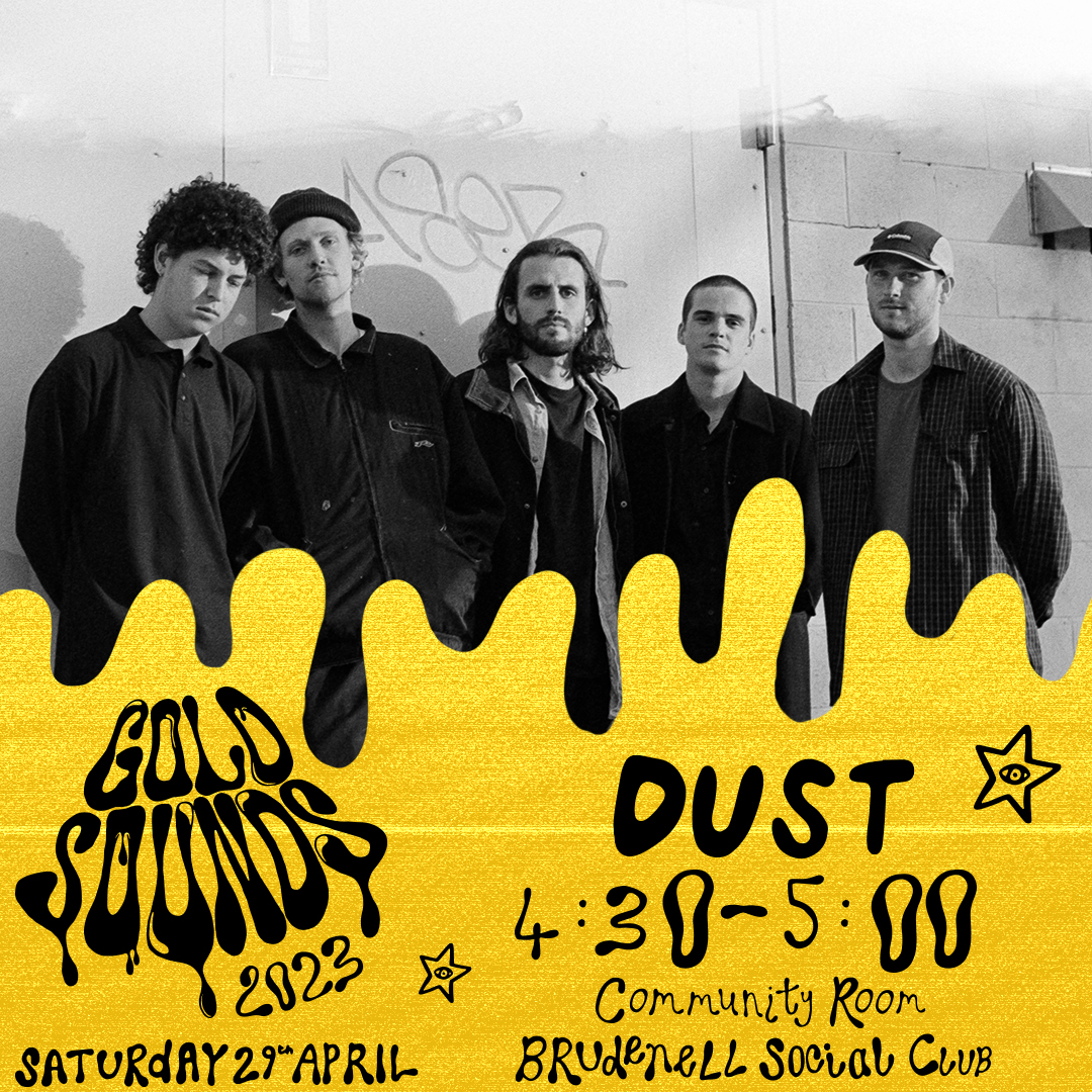 .@dustband_ are playing Gold Sounds Festival, this Saturday at @Nath_Brudenell. Currently on tour with @hockeydadband, the Australian post-punk outfit recently released their debut EP 'et cetera, etc' via @kaninerecords Tickets available for just £15 at bit.ly/GoldSounds23