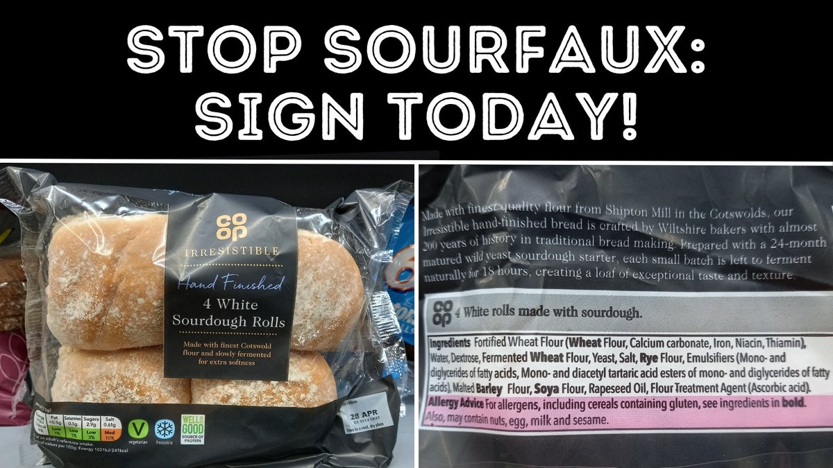 Say no to #sourfaux - sign our letter today! 

lnkd.in/eG62qj2i

Help put an end to companies profiting from using the word #sourdough to market things manufactured by a faster process and/or using additives.

#RealBreadCampaign #RealBread