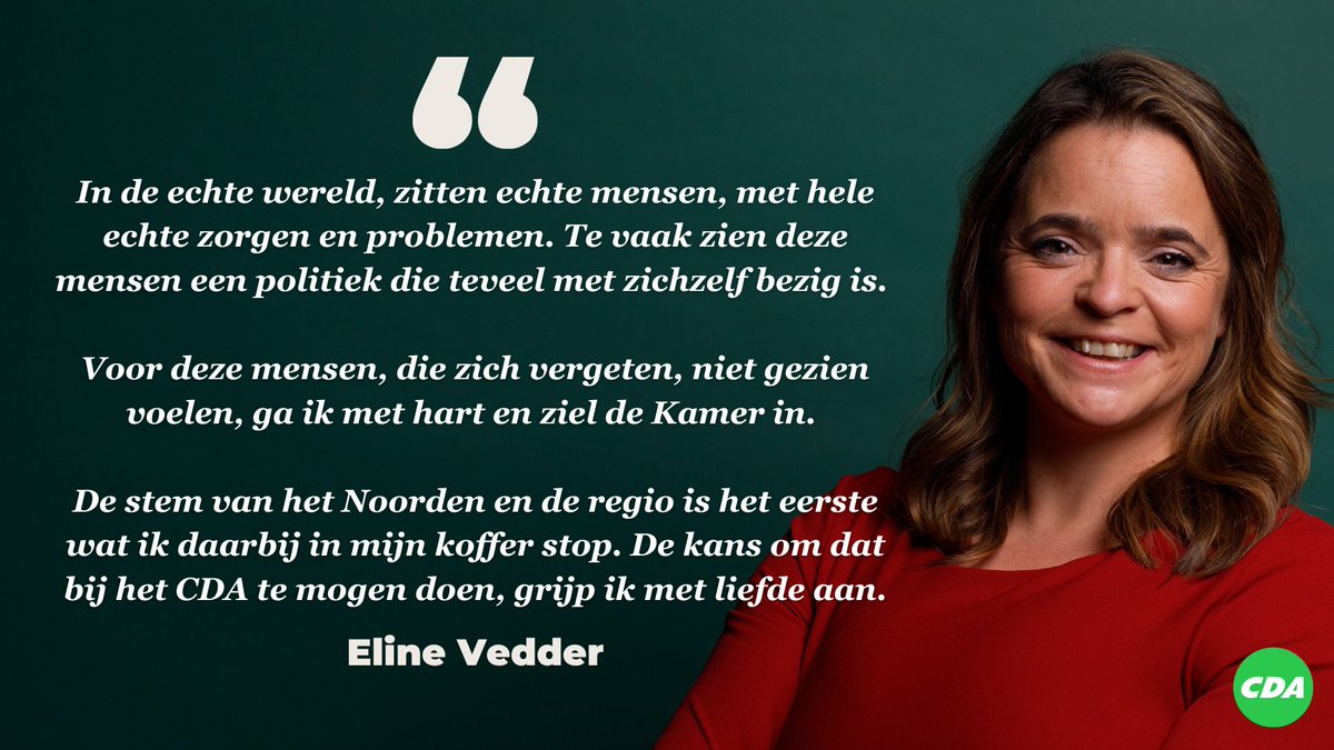 .<a href="/ElineVedder/">Eline Vedder</a> zal na het vertrek van Jaco Geurts worden beëdigd als Lid van de Tweede Kamer.   

Gefeliciteerd Eline!  
#TeamCDA