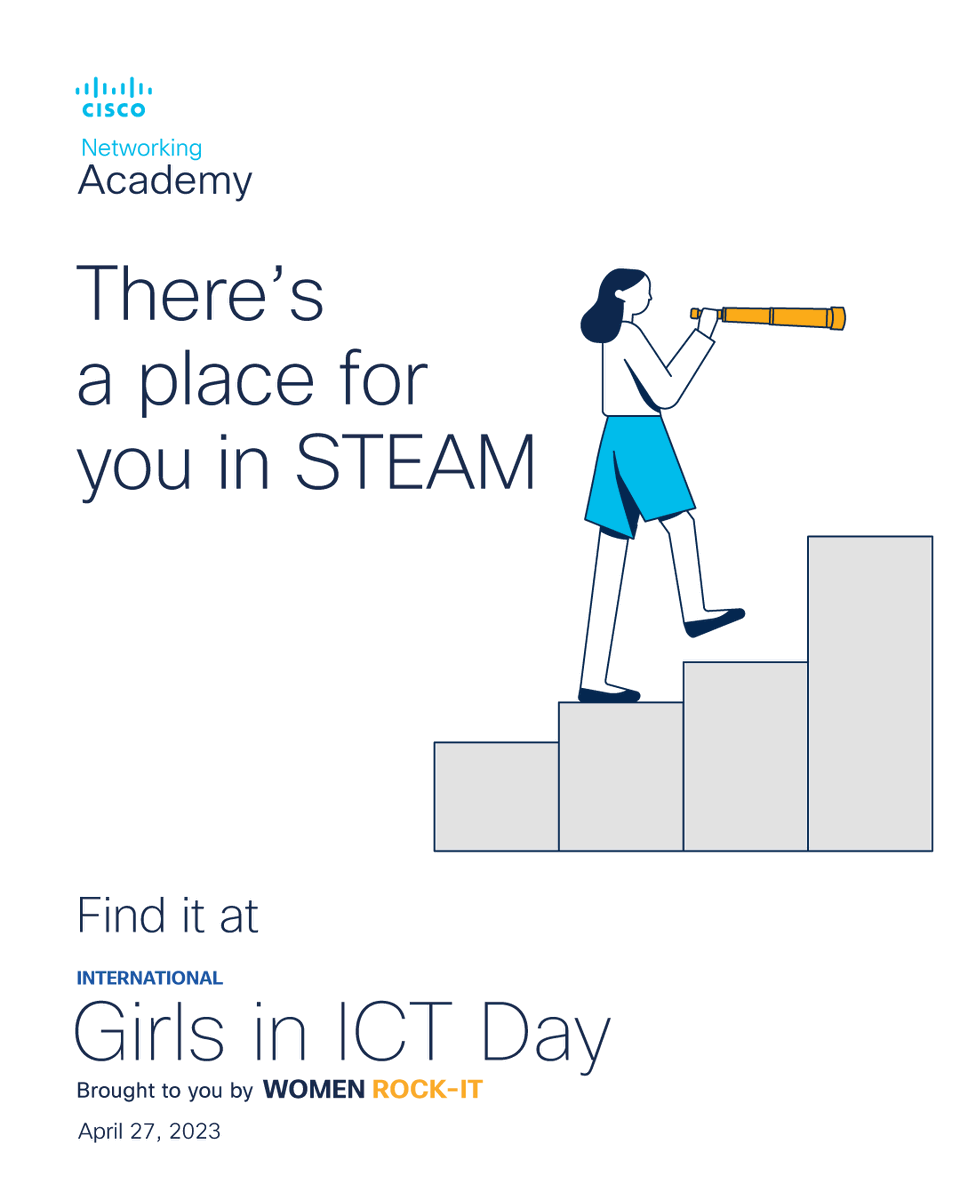 A future in STEAM (science, technology, engineering, arts and mathematics) awaits. 
Discover it on #GirlsinICT Day during our #WomenRockIT broadcast event dedicated to climate change. Register now: cs.co/6016OTqIg