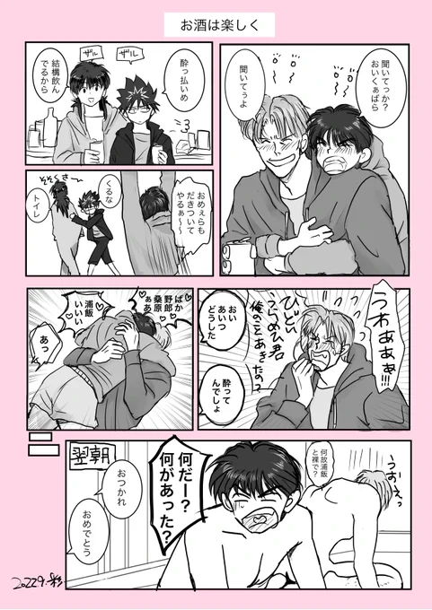 幽白4人がお酒deワイワイしてる話 