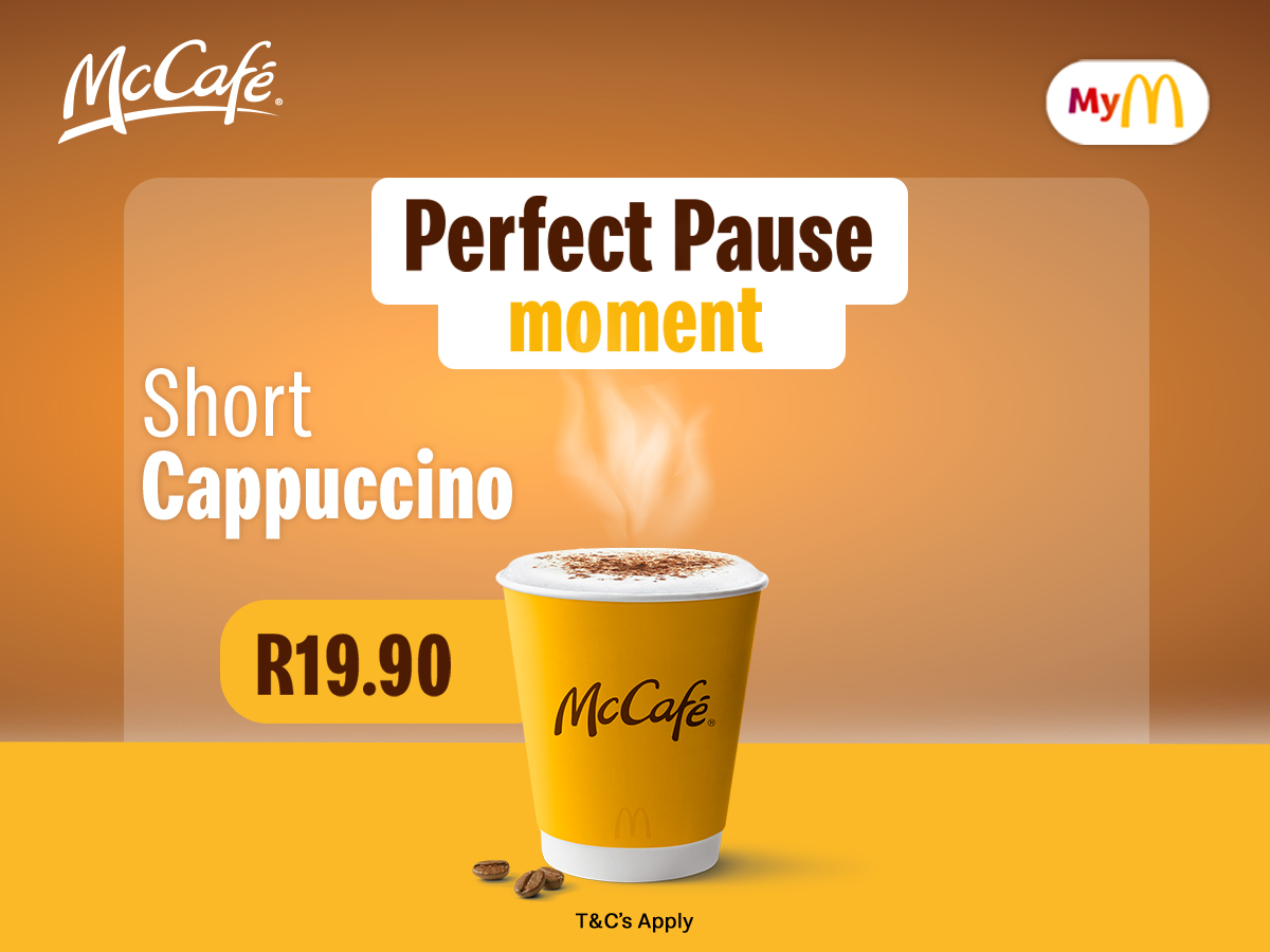 ecr9495's tweet photo. Win R1000 with McCafe! Reply with your Monday Motivation quote using #McCafeMotivation. McCafe now has hot &amp; cold coffee lovers covered. Grab an Iced Coffee &amp; a Homestyle Doughnut @ R29.90 or a Short Cappuccino at just R19.90 90 for your chance to win R500 extra. Ts and Cs apply. https://t.co/qmoM8dS2Cm