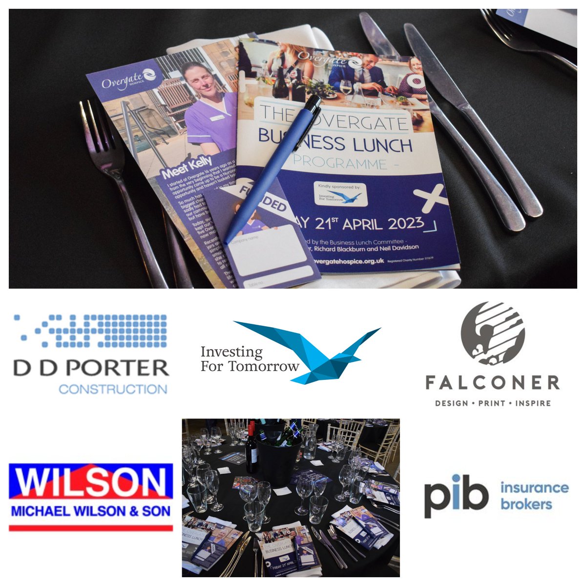 OvergateHospice's tweet photo. We would like to say a heartfelt thank you to the companies that sponsored The Overgate Business Lunch 2023 -
@IFT_UK , DD Porter Construction, @PIB_Insurance, @roofer_builder and @FalconerPrint. Without your support, our event wouldn't be possible! https://t.co/ZtzE4Xn2JP