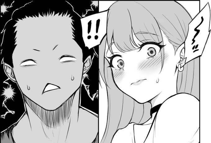 ギャルと先輩のビックリ顔✨
一体何が起きたのでしょう🤭(近日公開!)

ギャルが、好きな先輩と結ばれてイチャラブするお話💕
次回作「ギャルラブ♡」の制作中原稿です✏ 
