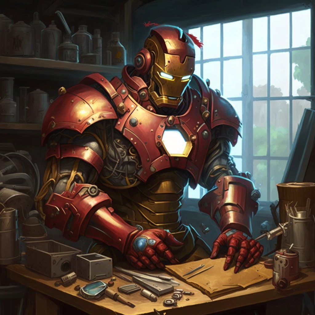 Iron man workshop 😄
Comment " love you 3000" if you liked Iron man

Prompt : Marvel's Iron Man in the weapons workshop, in the style of the game "Discworld II", old graphic

#IronMan #Marvel #weapons #workshop #tools #digitalart #AI #BLACKPINK