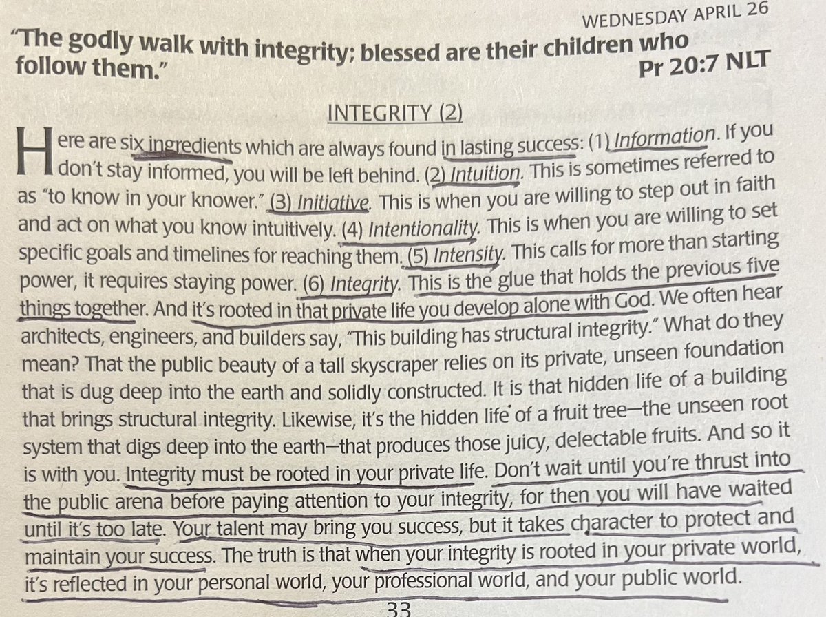 scgore0609's tweet image. “Integrity must be rooted in your private life.”  #SpendTimeWithGod❤️❤️