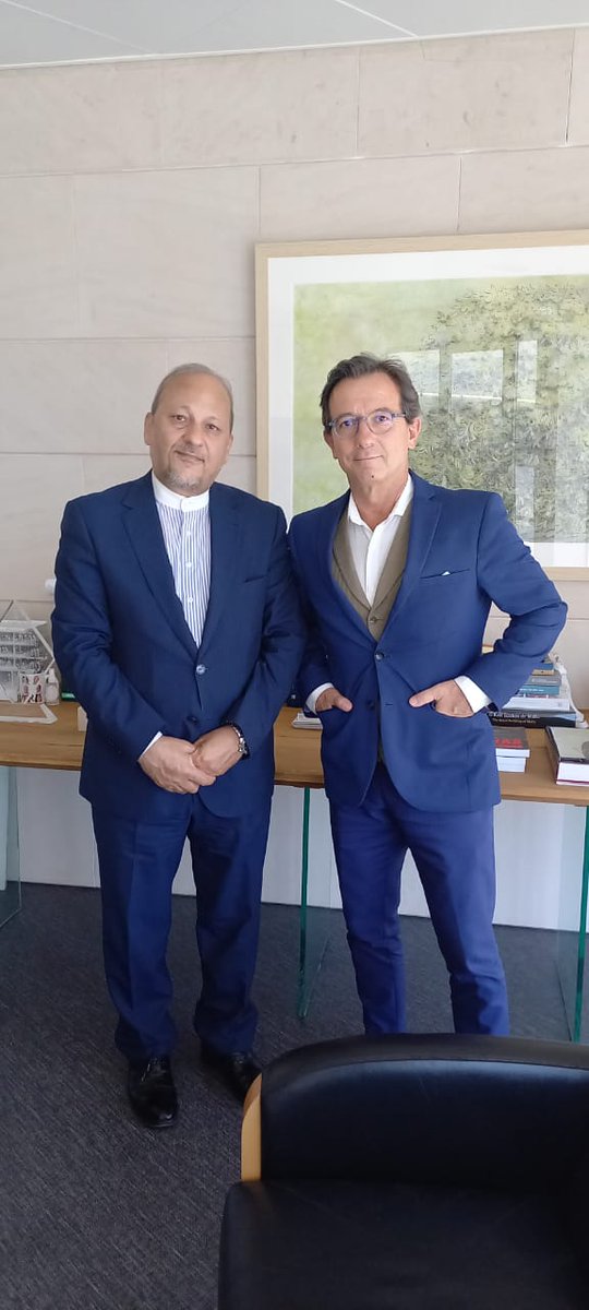IRANinPORTUGAL's tweet photo. Nas reuniões de despedida do embaixador iraniano com dirigentes do #OMI e CEO da #Taguspark, ao prezar a #cooperação estreita entre a embaixada e estas importantes instituições, reforçou a relevância da continuação das relações, apresentado um exemplar do livro "Liga e Amizade". https://t.co/wQPZ3QNbzU
