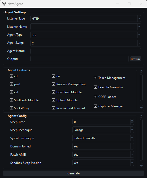 I'm proud to announce 2 new features that I've been working on: Reverse Port Forwarding &amp; Agent Customization. With Agent Customization, you can now generate an agent with only the features needed for a particular engagement - no more using full feature sets if no need. 
#RedTeam