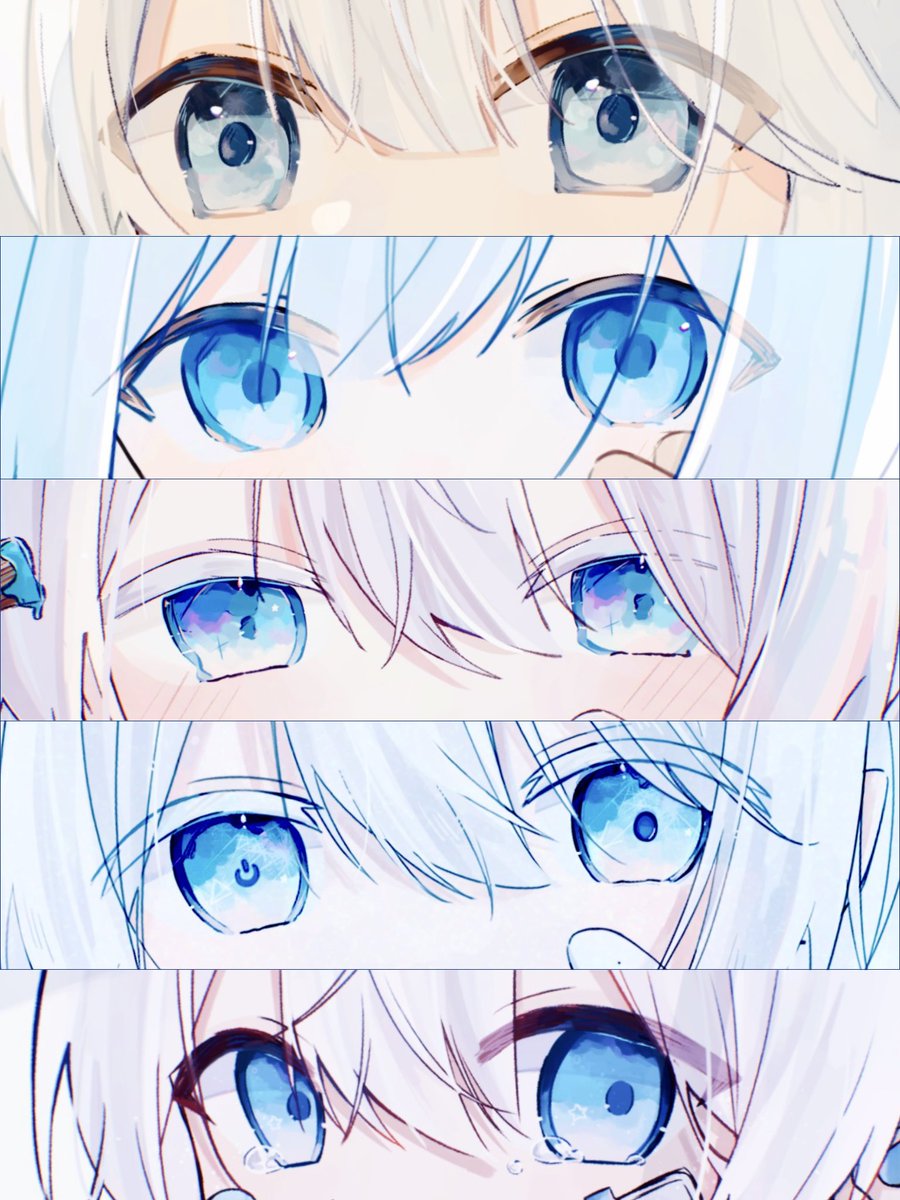 karakishi7's tweet image. 白髪青目めっちゃ描いてた