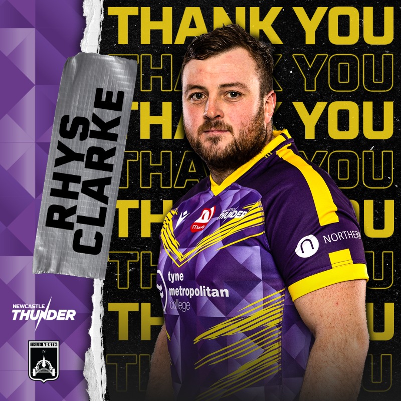 ThunderRugby's tweet photo. 🫡 𝐓𝐇𝐀𝐍𝐊 𝐘𝐎𝐔 𝐑𝐇𝐘𝐒!

After a 15 year career and 10 seasons with the club, Newcastle Thunder's Rhys Clarke has announced his retirement from rugby league.

Rhys hangs up his playing boots having made 164 appearances in Thunder colours, scoring 25 tries.

#ThunderArmy