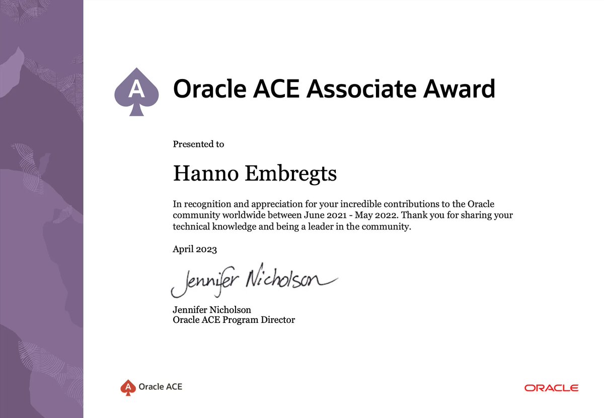 hannotify's tweet image. I'm grateful and honoured to announce that I have received the #OracleACE Associate award! I want to thank the #Java community for their support and for being such an amazing 'second family' to me. Looking forward to continue my contributions! @oracleace @InfoSupportBV