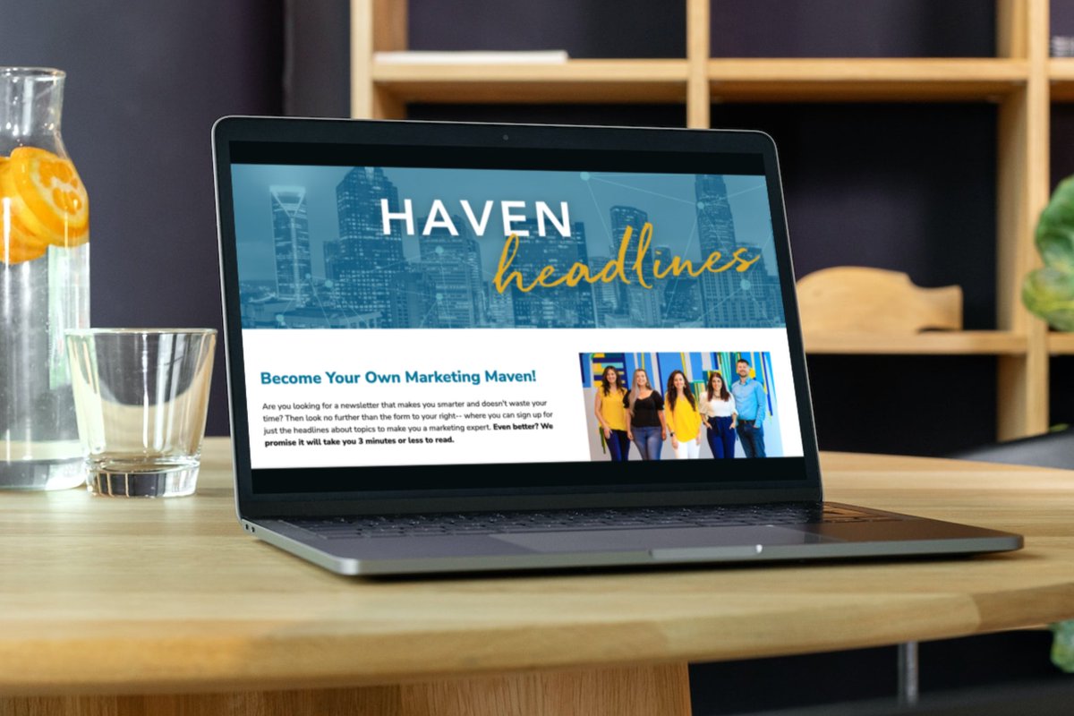 HavenCreative1's tweet photo. Short on time but still want to stay on top of your marketing game? Get the HAVEN Headlines - our monthly marketing newsletter that's guaranteed to take just 3 minutes to read. ⌚https://t.co/I82D5958LR
#MarketingInsights #ThreeMinuteReads #branding #communications #whattheflock https://t.co/CXm03f1p9K