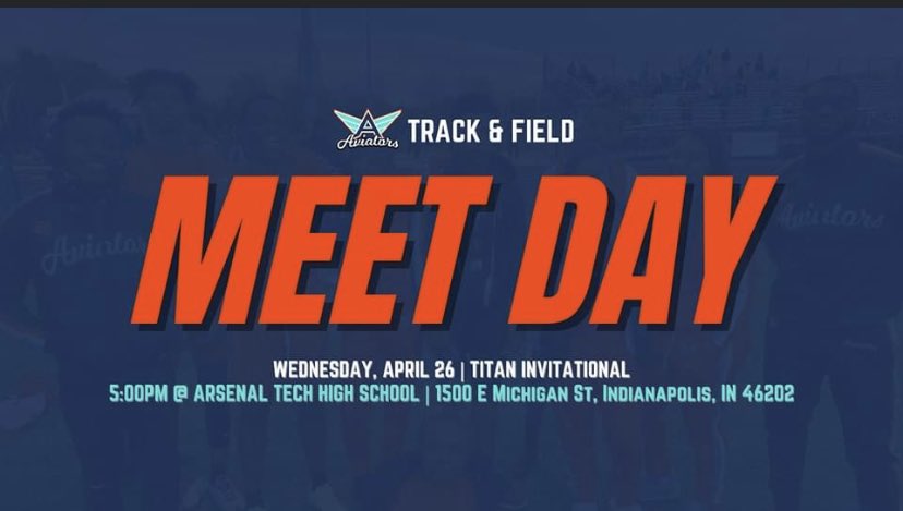 GoThrival's tweet photo. Our girls and boys are back on the track today!

🆚️ Titan Invitational
🕐 5:00PM
📍 1500 E Michigan St, Indianapolis, IN 46202

@ThrivalIndy @Darren_M_T @IPSAthletics 

#flyaviatorsfly ✈️ https://t.co/dTV7c8iXO9