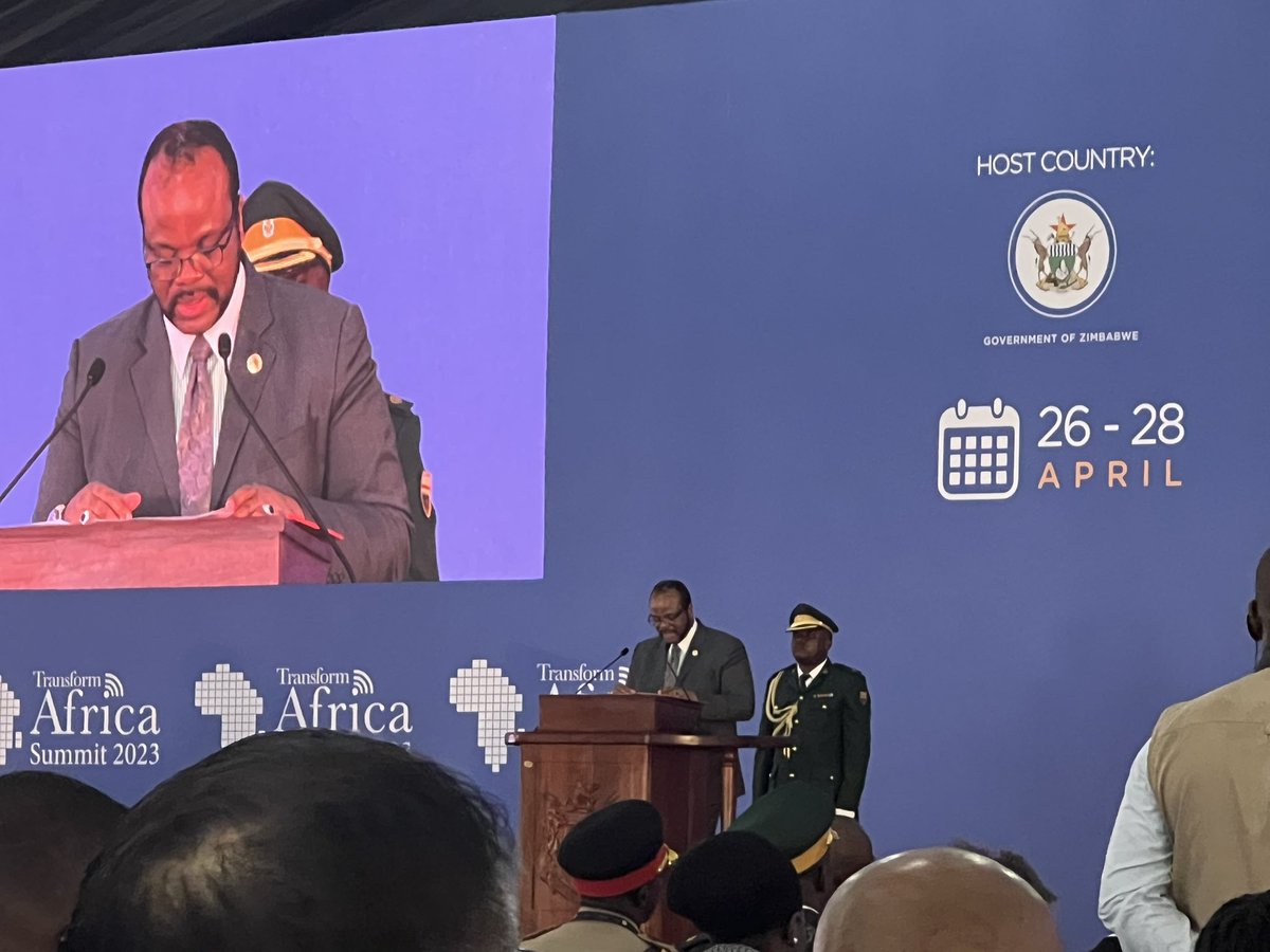 ISOCZIM's tweet photo. “People can now conduct business across borders  beyond physical reach,Africa’s digital development is not just a possibility but a priority to provide reliable and affordable internet to all”- His Majesty King Mswati the 3rd King of Eswatini 
#TAS2023 
#ConnectInnovateTransform https://t.co/MeVaNW05jR