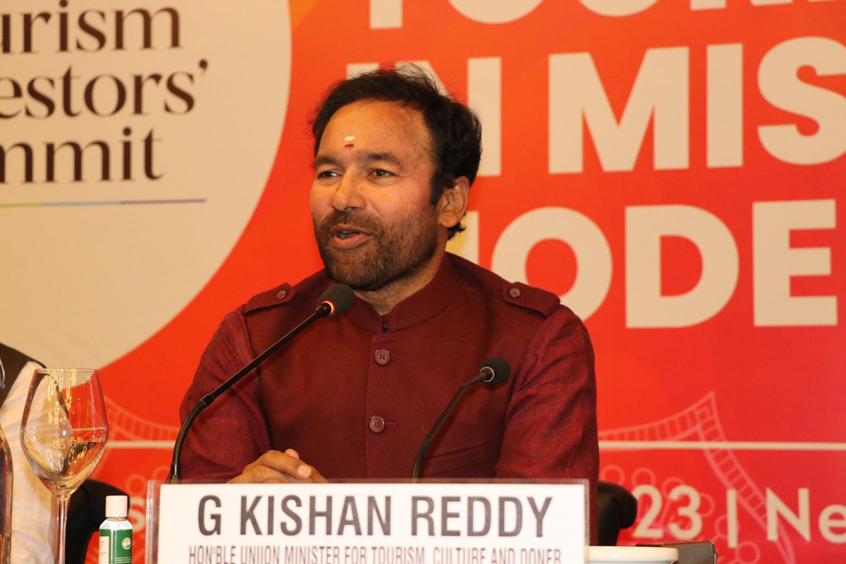 tourismgoi's tweet image. Shri G. Kishan Reddy, Hon&apos;ble Minister of Tourism, Culture and DONER at the #delhiroadhsow stated that - this interaction with key industry stakeholders in #missionmode  will help to have in depth discussions (1/2)