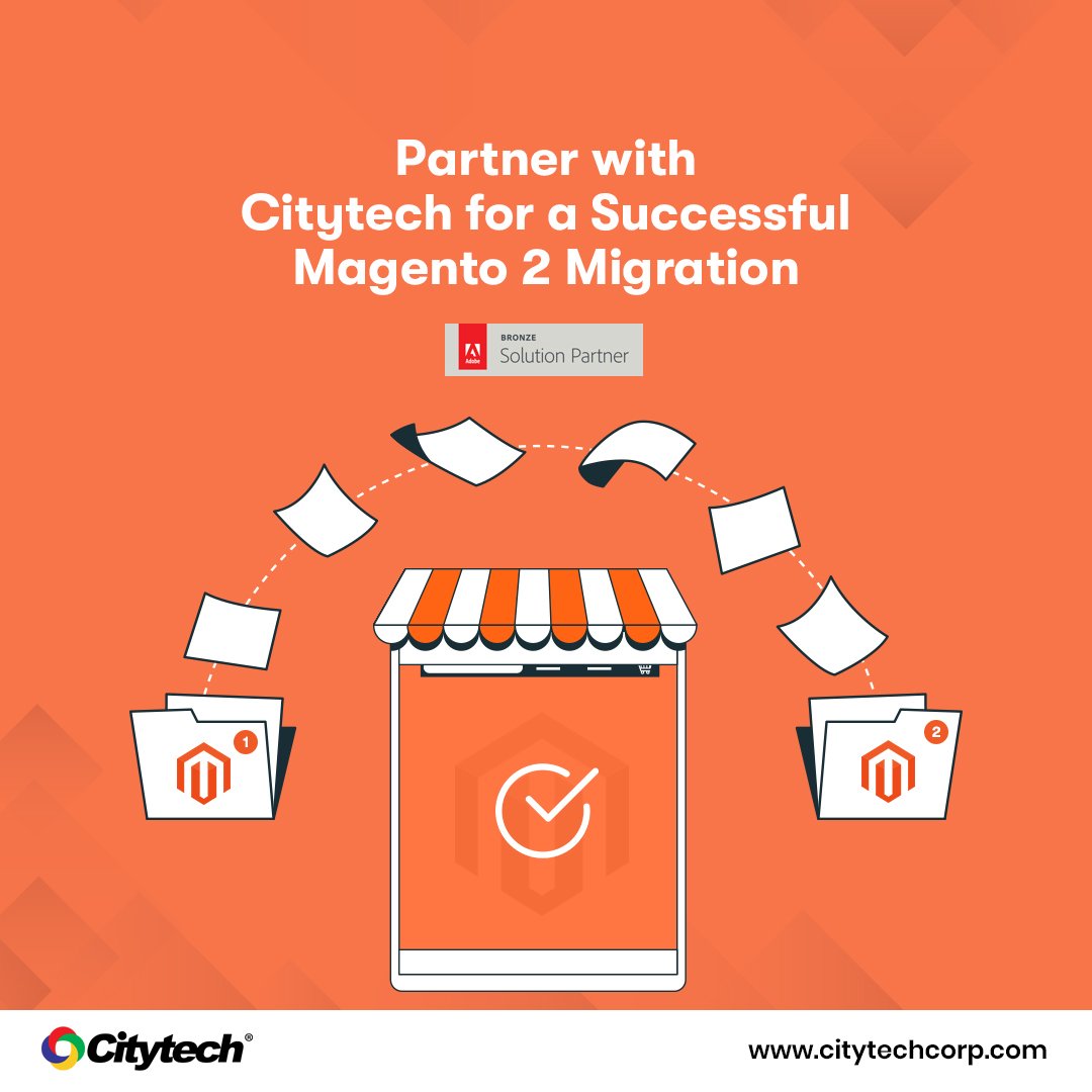citytechsoft's tweet image. Compared to Magento 1, #Magento2 will run an average of 20% faster. Faster site speed encourages more sales and increases website search engine optimization. Book a free demo with our Consultants to know more: bit.ly/3GrnB6X
#adobesolutionpartner