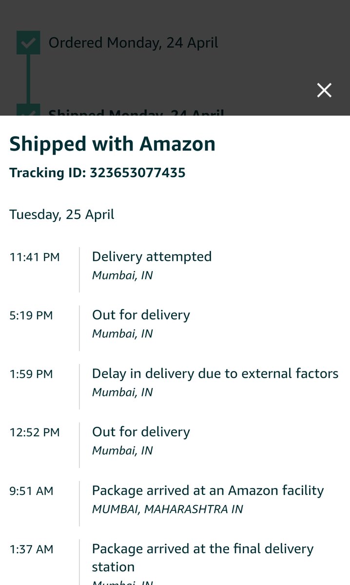 kunalN91's tweet photo. @amazonIN has started fantastic service of delivering product in past.. on 26th estimated date is shown as 25th- Pic 1.
Customers are simply scammed under pretext of 1D delivery. We pay a premium for this service. 1500 for Prime.  Whats point paying for prime if delivers in 3days https://t.co/sNpF58Icy5
