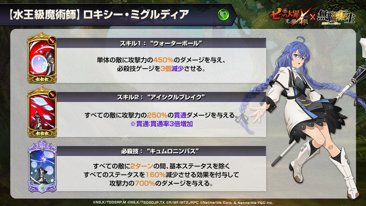 無職転生』コラボ新キャラ情報3 ロキシー・ミグルディア 不明族体力