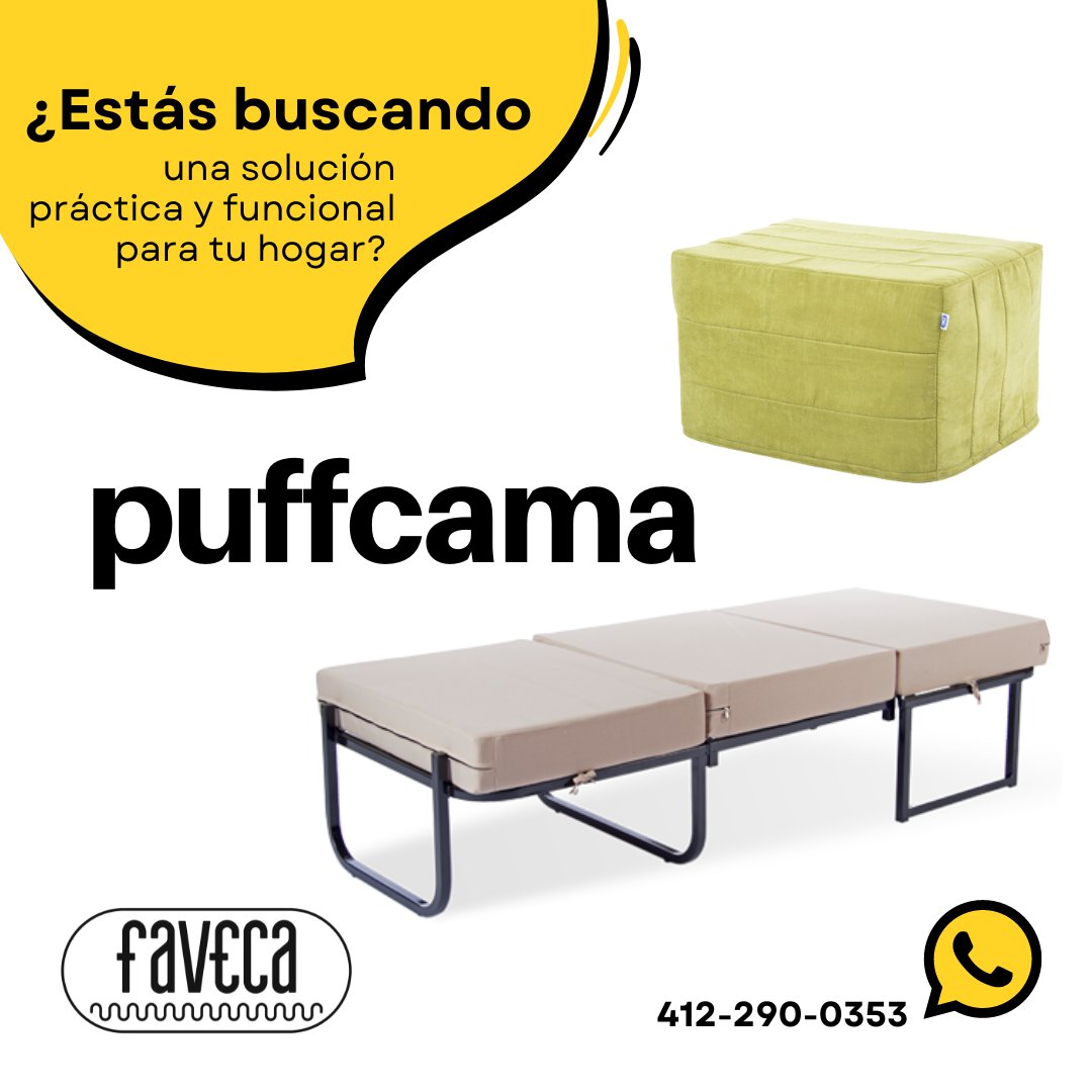 FAVECA_'s tweet photo. ¡Consigue la comodidad y versatilidad que necesitas en un solo mueble! 😍 Con nuestro puffcama, obtendrás una cama cómoda y funcional que no ocupa demasiado espacio en tu hogar🌟 #puffcama #comodidad #practicidad #muebles #hogar #transportable #faveca https://t.co/q8x5aNozgd
