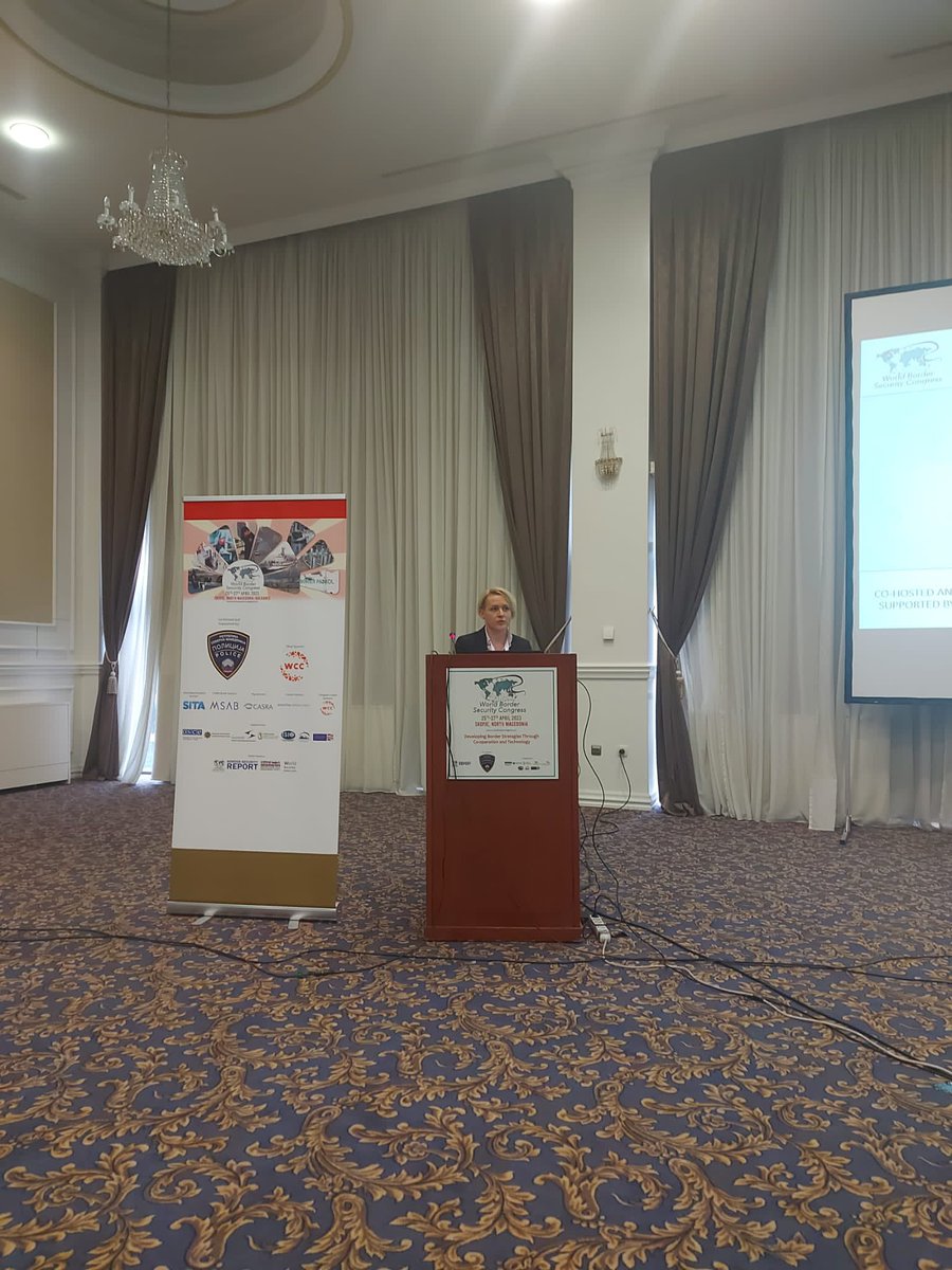 RITHMS_EU's tweet photo. RITHMS is at #WorldBorderSecurityCongress in #Skopje.
Jelena Levak (@RiniGARD) is illustrating how RITHMS #DigitalPlatform will support #borderauthorities activities in combating international #illicittrafficking in #culturalgoods.

#technology #EUproject #CulturalHeritage https://t.co/N6DfJhXrMK