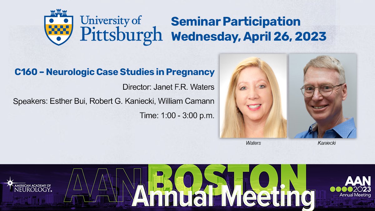 Check out Seminar C160 "Neurologic Case Studies in Pregnancy" at #AANAM, directed by Dr. Janet Waters and featuring Dr. Robert Kaniecki as a speaker. bit.ly/40lxACD <a href="/AANmember/">American Academy of Neurology</a>