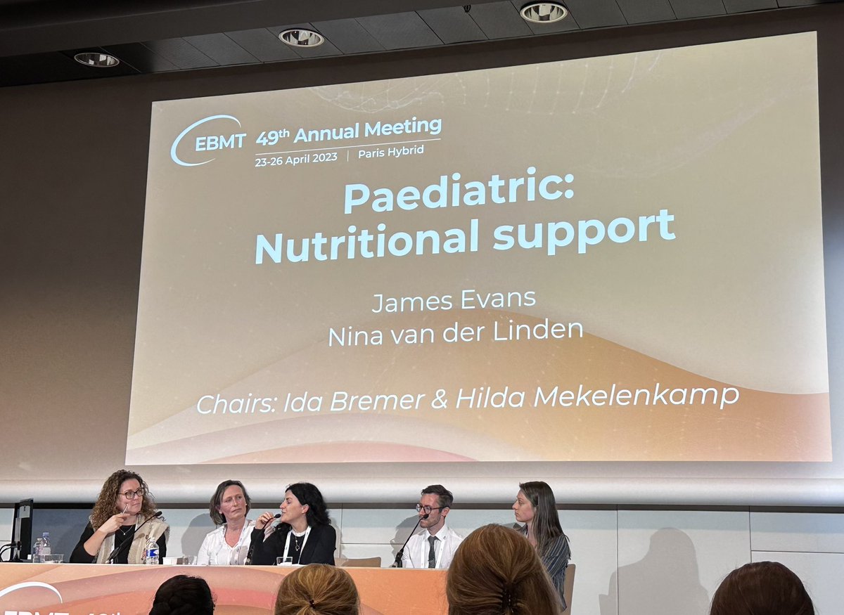 Wonderful session yesterday on paediatric nutrition support. While it was paeds I learnt a lot. The recurring message - from patients and nurses experience - was have a specialist #Dieitian in the MDT. Thank you @JamesEvansRD @ninavderlinden #EBMT23