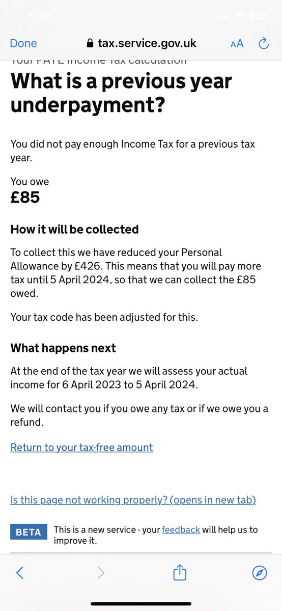 GJCP911's tweet photo. @HMRCcustomers Thank you. I think I found it. Also found out that I owe £85 but you’ve reduced my allowance by £426 to recover the £85 which is 5x the amount, I think that’s totally wrong. https://t.co/QdE8elX3mN