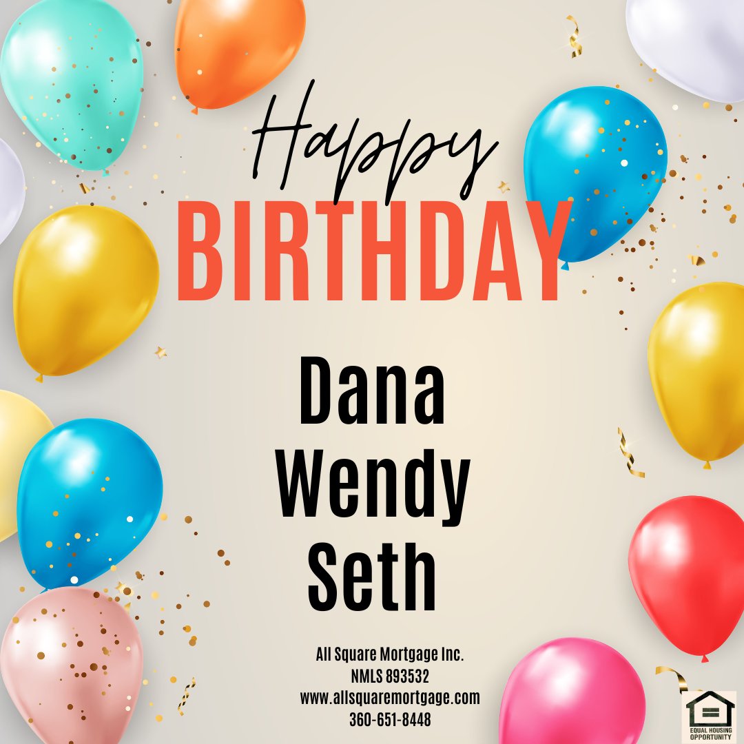 All Square Mortgage would like to wish a Happy Birthday to our employees that are in April🎂🎈🎁
We hope your next trip around the sun brings you nothing but happiness.
